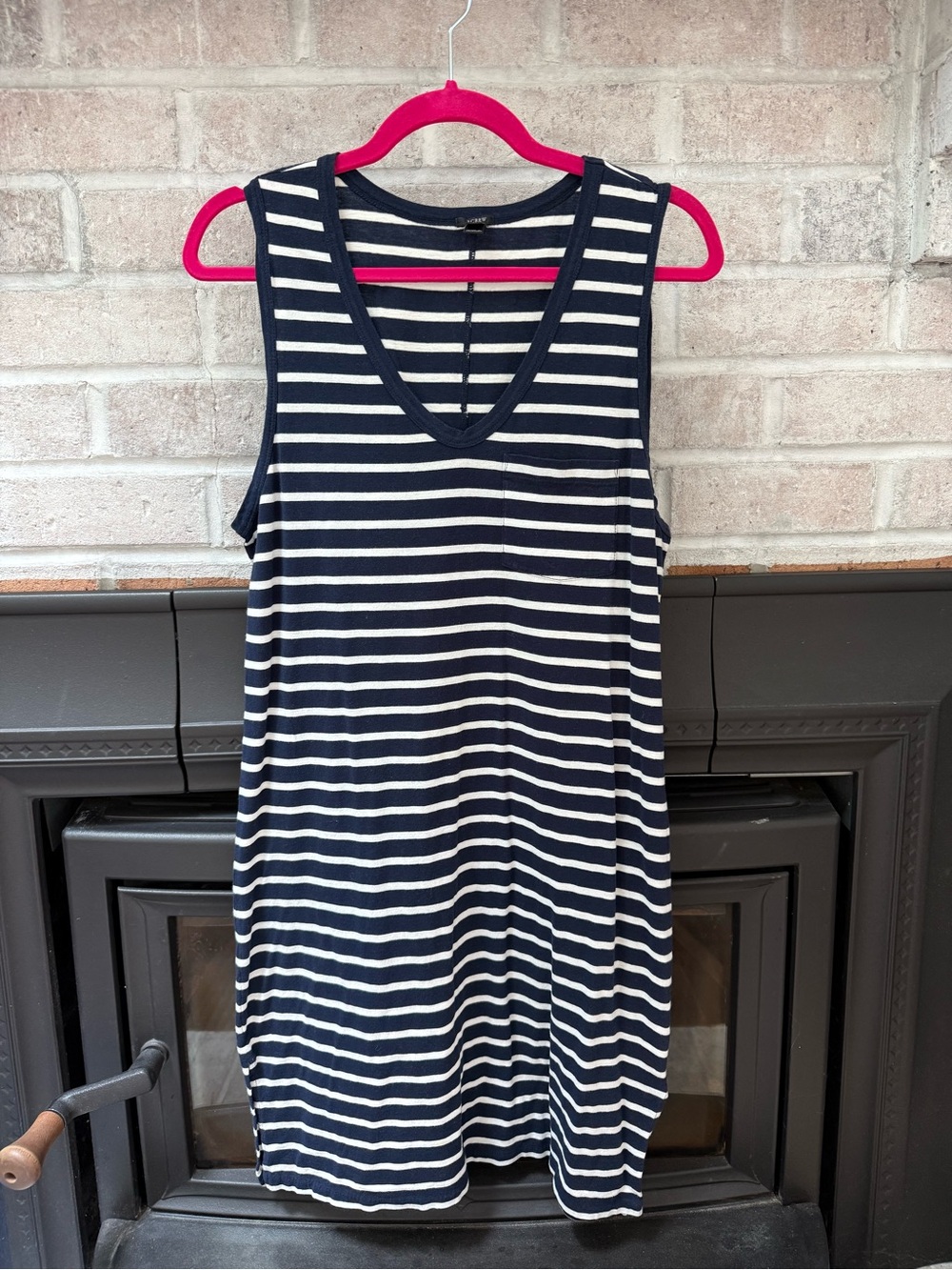 J.Crew Navy/White stripped sleeveless Dress - Medium